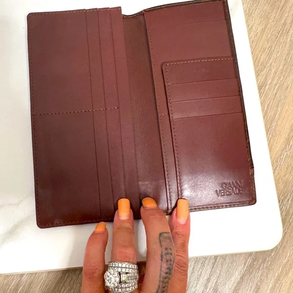 Versace Dark Brown Leather Card Holder